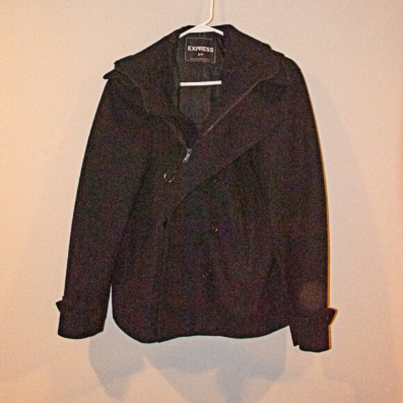 Express Pea Coat Navy Blue Mens Small P - Picture 2 of 5